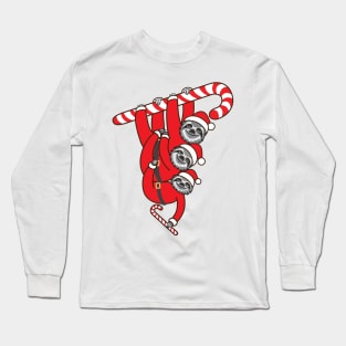 Sloth Candy Cane Long Sleeve T-Shirt